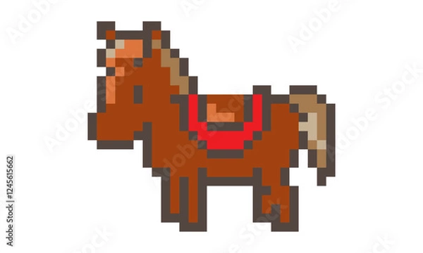 Obraz brown horse pixel art