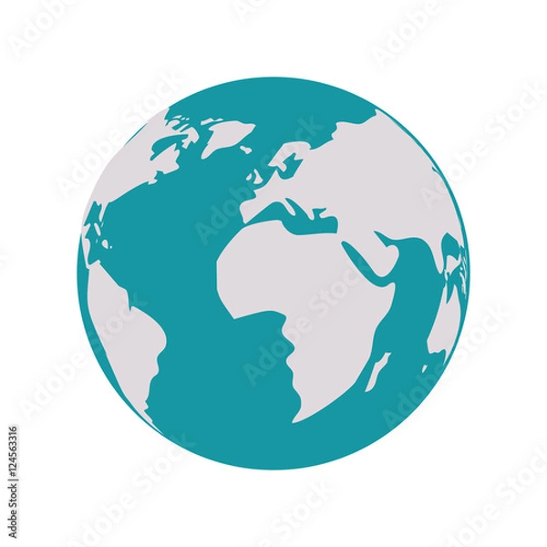 Obraz earth world map with continents vector illustration