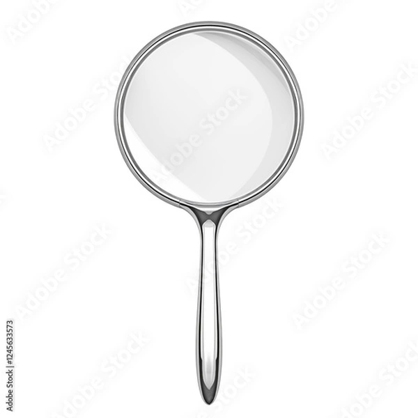 Fototapeta Sleek Silver Magnifying Glass with Precise Optics and Reflective Surface. isolated on transparent background.