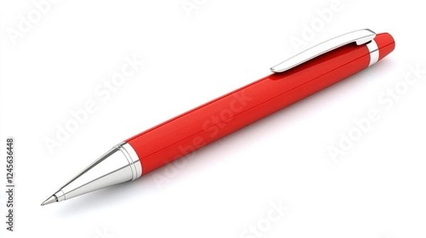 Fototapeta Stylish Pen Isolated on White Background. Perfect for Stationery and Design Elements