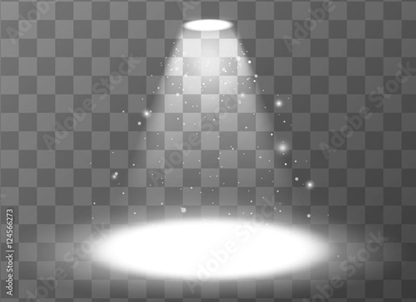 Obraz Empty scene with spotlight on transparent background