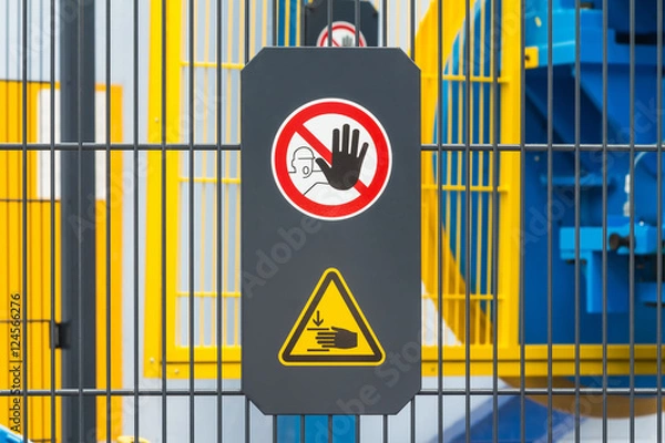 Obraz Safety sign on machine