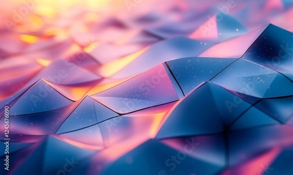 Fototapeta Abstract 3D composition of layered spheres reflecting vibrant light sources., Generative AI