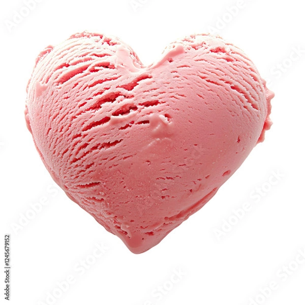 Fototapeta Heart shaped ice cream on a transparent background.