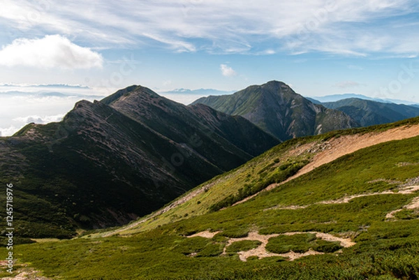 Obraz 北アルプス大天井岳より常念岳を望む（表銀座縦走）