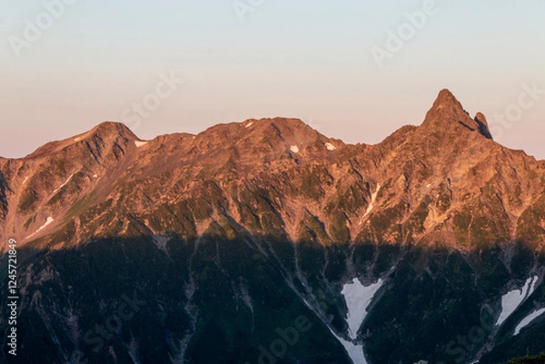 Obraz 北アルプス槍ヶ岳モルゲンロート（大天井岳より撮影）