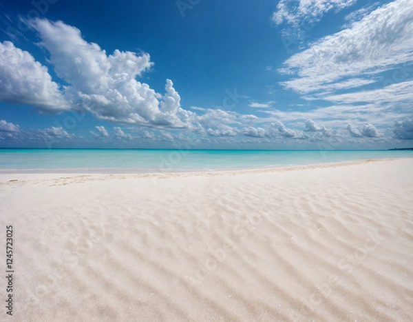 Obraz sea and cloudy sky with beach sand in the foreground