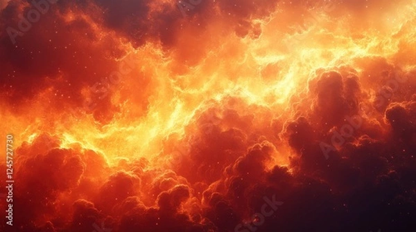 Obraz Dramatic Fireball Explosion Inferno Dynamic Motion Flames Smoke Illumination