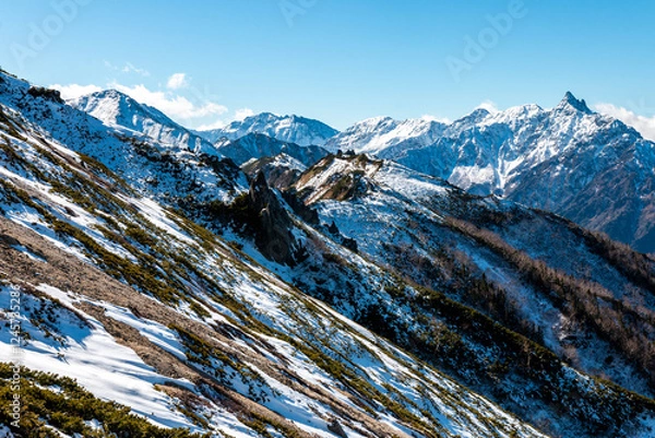 Obraz 冬の北アルプス燕岳にて 槍ヶ岳・穂高岳・大天井岳05
