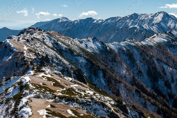 Obraz 冬の北アルプス燕岳にて 燕山荘・大天井岳・常念岳