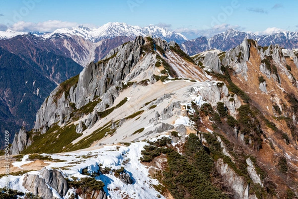Obraz 冬の北アルプス燕岳より 北燕岳・立山・劔岳