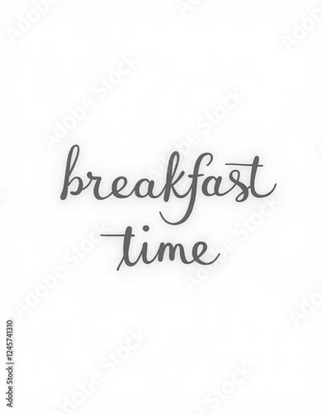 Fototapeta Elegant Breakfast Time Typography on Clean White Background Ready to Eat