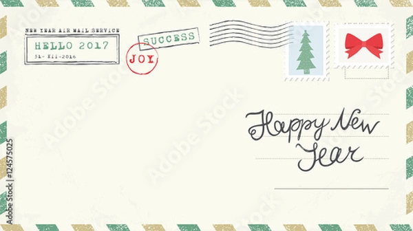 Fototapeta New Year Postcard back