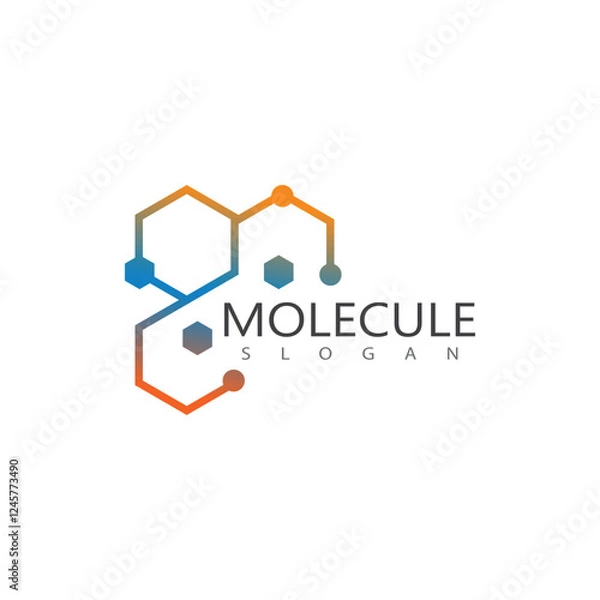 Fototapeta Molecule symbol logo template vector illustration design