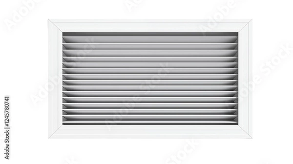 Fototapeta A Detailed Image of a White Air Vent Cover with Horizontal Louvers for Home or Office Use