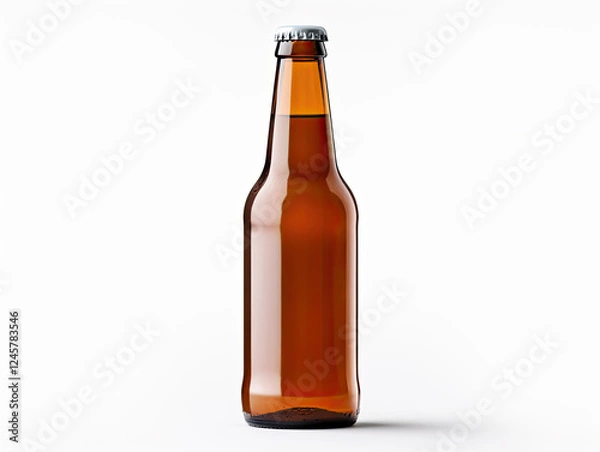 Obraz Amber Bottle Mockup on White Background