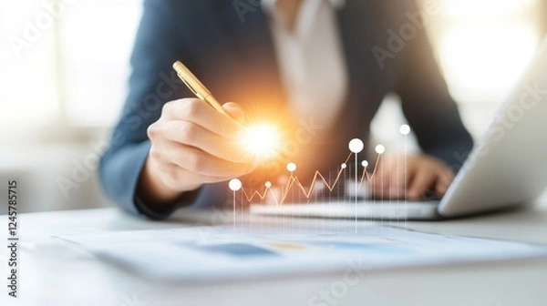 Fototapeta Advanced Software for Financial Advisors in Action