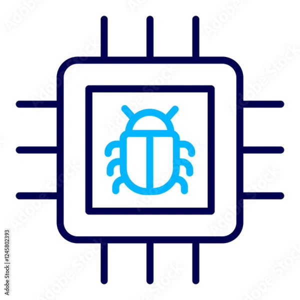 Fototapeta Microchip Bug Outline Color icon