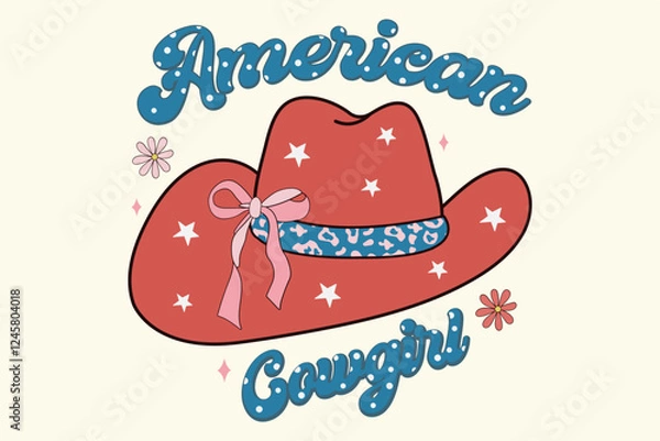Obraz American cowgirl 4th Of July,Fourth Of July eps,
Patriotic eps,
,4th July Svg,4th July,July 4th,July
 4th eps,Fourth Of July
