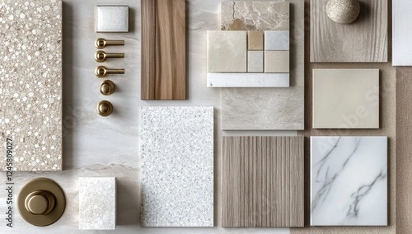 Obraz Beige Interior Design Samples on Tabletop