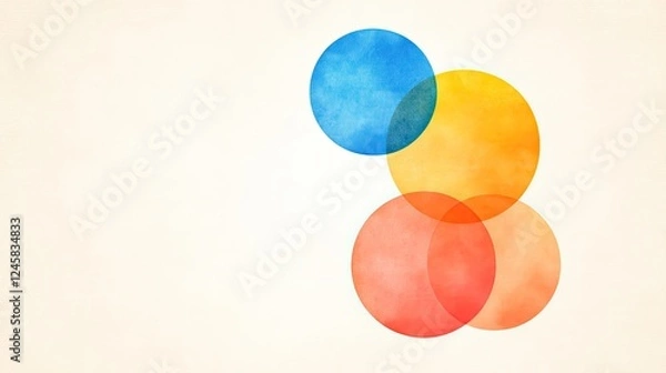 Obraz Abstract composition of overlapping colorful circles on a soft background, ideal for design