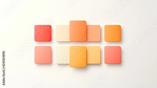 Obraz Abstract arrangement of colorful geometric shapes on a minimalist background, showcasing design potential