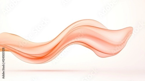 Fototapeta Abstract flowing wave in soft orange hues creating a serene and calming atmosphere
