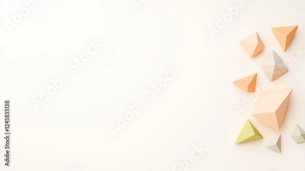 Obraz Geometric shapes in soft pastel colors arranged artistically on a minimalistic background