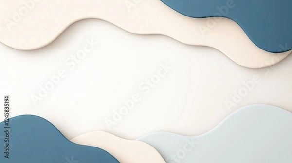 Fototapeta Abstract design featuring layered waves of soft colors creating a modern aesthetic background