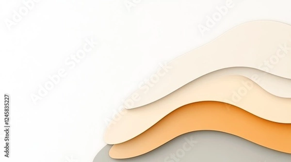Obraz Abstract layered shapes in soft colors creating a modern design on a minimalist background