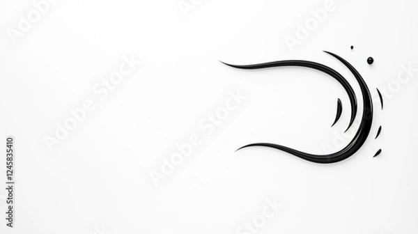 Obraz Abstract black swirl design on a white background, suggesting movement and fluidity