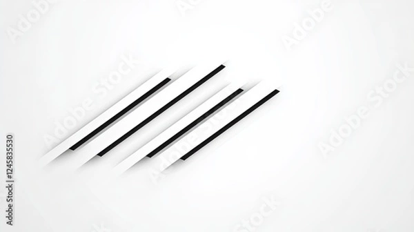 Obraz Abstract design featuring sleek white lines and black accents on a minimalist background