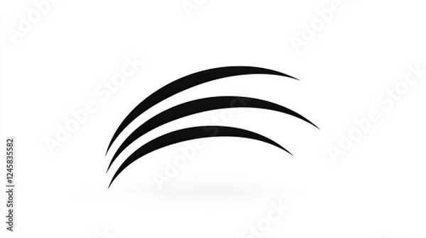 Fototapeta Abstract design featuring three curved black lines on a white background, symbolizing elegance