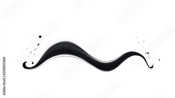 Obraz Abstract black wave design with splashes on a white background, suitable for modern art usage