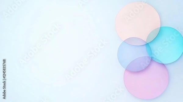 Obraz Soft pastel circles overlapping on a light background, creating a serene and modern aesthetic
