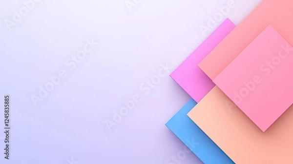 Obraz Colorful geometric shapes layered on a gradient background, creating a modern abstract design