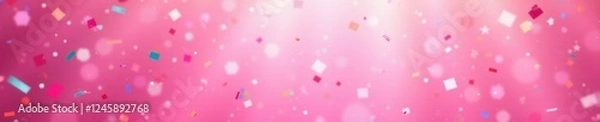 Obraz Pink background, vibrant confetti falling, celebratory feel , event, pink, cheerful