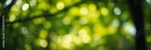 Obraz Nature showcases vibrant green leaves illuminated by sunlight during the daytime in a serene outdoor setting