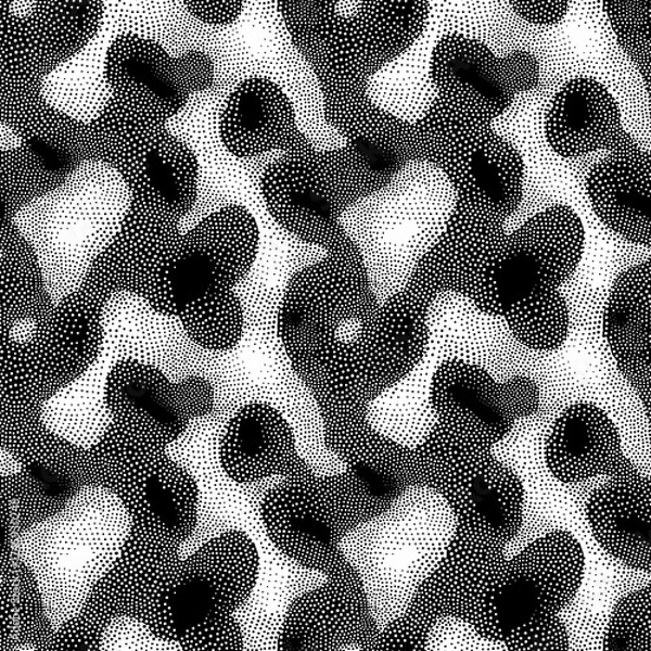 Obraz Design abstract black and white drawing patterns, doodle art, pointillism, and textile repeat patterns.