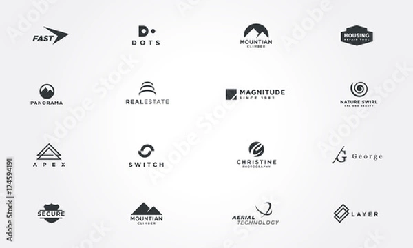 Obraz Minimalne koncepcje kolekcji logo. Ilustracja wektorowa kreatywnych projektów