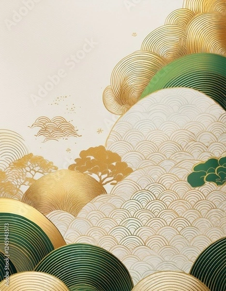 Fototapeta 優雅で伝統的なイメージの抽象的な壁紙