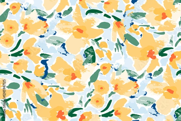 Fototapeta Abstract seamless flowers pattern