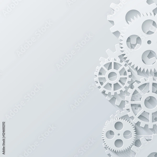 Obraz Vector modern mechanism industrial concept. Technology gears background.