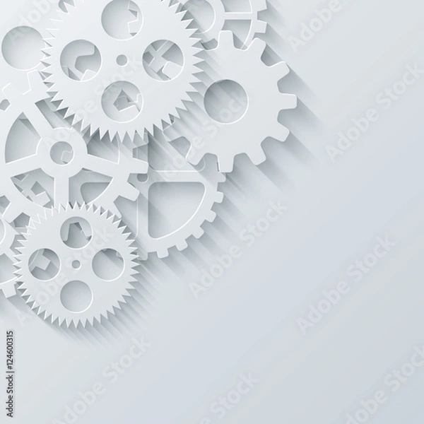 Obraz Vector modern mechanism industrial concept. Technology gears background.