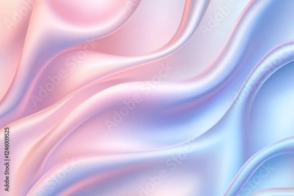 Fototapeta Soft Pastel Pink and Blue Silk Texture Abstract Wavy Background with Elegant Fluid Motion Design