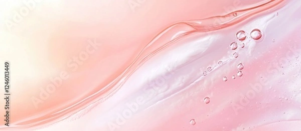 Obraz Clear gel serum texture with bubbles on soft pastel background for skincare and cosmetic product presentations.