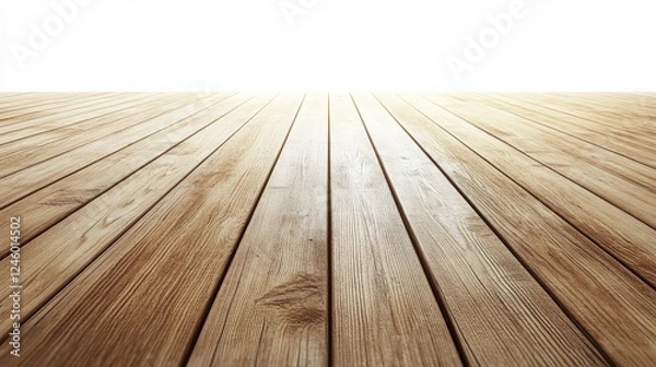 Obraz Sunlit Wooden Floorboards Extending to Horizon in Minimalist Setting with Soft Natural Light and Calm Atmosphere