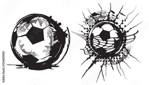 Obraz Illustration soccer ball. Vector drawing.