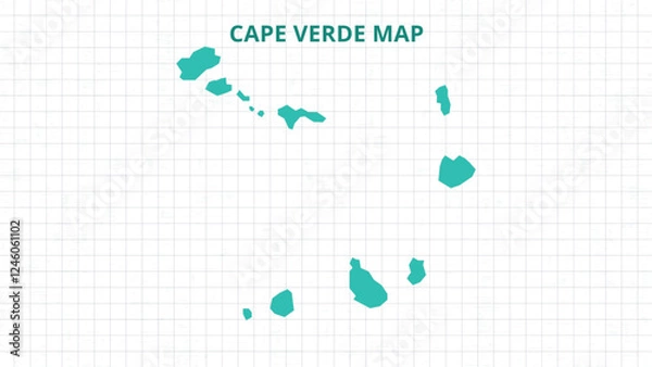 Fototapeta A Map highlighting Cape Verde Map, Cape Verde modern map with Grey Color Hi detailed Vector, geographical borders