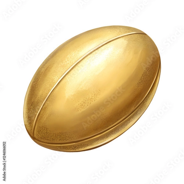 Obraz Gold Rugby ball in isolate background